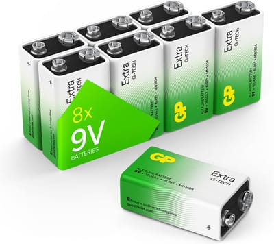 GP Extra Alkaline 9V Batterij - 8 stuks 9 volt batterij (9v blok, MN1604, 6LR61) met nieuwe G-TECH Technologie voor lange looptijd & gepatenteerde lekbescherming