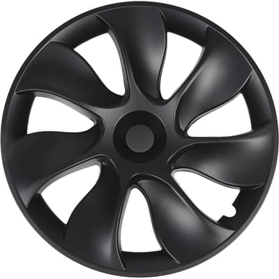 4PCS Cache-moyeux 19 pouces Style Tourbillon Sportif Couvercle de Jante de Roue de Rechange Pour Tesla Model Y 2020 à 2023 Noir Mat
