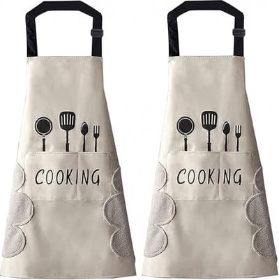 2 stuks - Keukenschort - Professioneel Kookschort - Kookschort - voor Dames en Heren - Schort - Horeca Sloof - Simpel verstelbaar - 65*72cm - wit - PVC