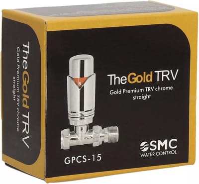Thermostatische Radiatorklep 15mm Rechte Volledig Chroom TRV