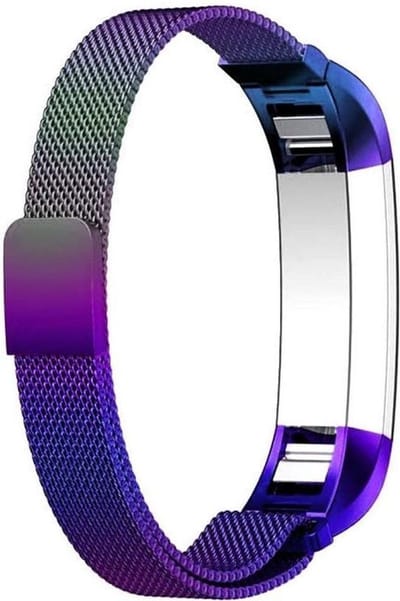 Milanees bandje geschikt voor Fitbit Alta - gemaakt van RVS - Band met magneetsluiting - KELERINO. - Regenboog