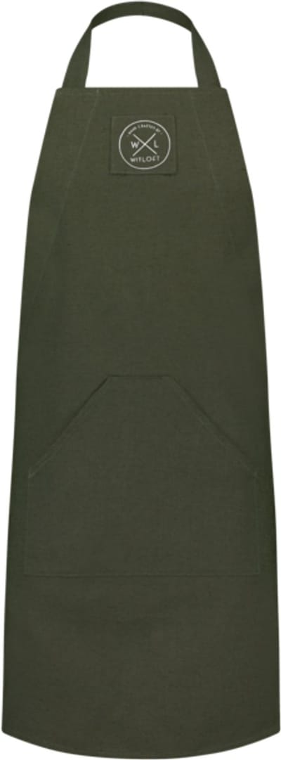 Witloft - Gerecycled Katoenen Schort - Verstelbaar - Superzacht - Unisex - Geschikt voor Koken, BBQ en Creatieve Werkzaamheden - Army Green
