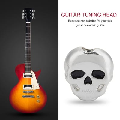 6 stuks Stemknoppen Stemmechaniek Knoppenkappen voor Folk Elektrische Gitaar (Zilver) white