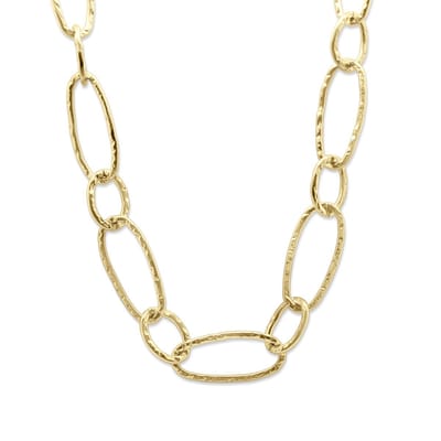 CO88 Collection - 8CN-26515 - Dames Schakelketting Goudkleurig - Roestvrij Staal (RVS) - Verstelbare Ketting - Grote en Kleine Schakels - Cadeau voor Haar