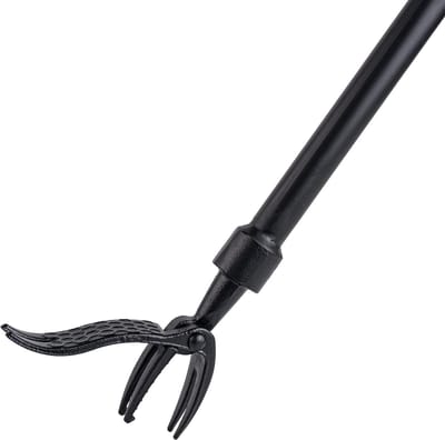 Onkruidtrekker Lange Steel - Onkruidverwijderaar Handgereedschap - Staand Onkruid Wieden - Afneembaar 4 Klauwen Ontwerp - 47 Inch Lengte - Zwart