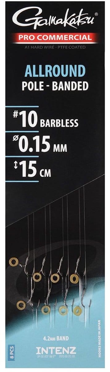 Gamakatsu Allround Pole Banded Barbless Onderlijnen H14 0.14mm 15cm