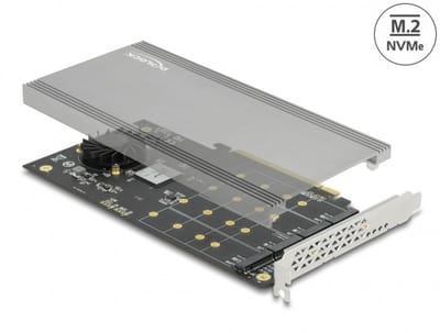 Delock PCI Express x16 Card to 4 x internal NVMe M.2 Key M
