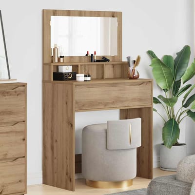 vidaXL - Slaapkamer - Toilet - Tafels - Artisan - Eiken - 80 - x - 39,6 - x - 135 - cm