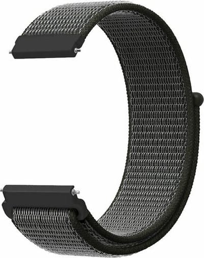 By Qubix - Geschikt voor Garmin bandje - Geschikt voor Garmin Vivomove 3 / HR / Luxe / Sport / Style / Trend - Sport Loop nylon bandje - Donkergroen met grijze band - Smartwatch bandje 20mm