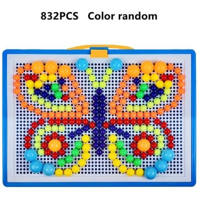 Pegboard Kit Leren-Gericht STEM Speelgoed Creatieve DIY Bouwblokken met Levendige Kralen & Stoppers Interactieve Puzzel
