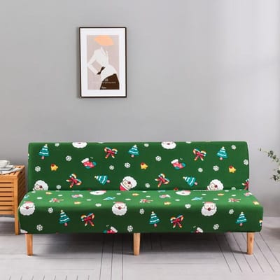 Kerstversiering opvouwbare slaapbankhoes bankhoezen spandex dubbele zitshoes slipcovers voor woonkamer geometrische print M (160-190cm)