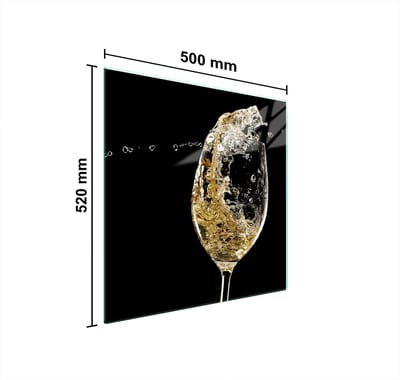 TMK ArtDeko - Beschermplaat voor Kookplaat - 50x52 cm - Wijnmotief - Gehard Glas