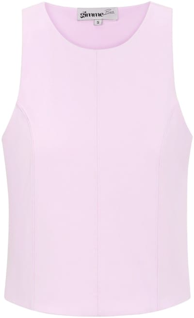 Gimme - Sporty Top Basic – Gebreide Mouwloze Top – Sportieve Top met Vormvaste Stretch - Paars - Maat XS