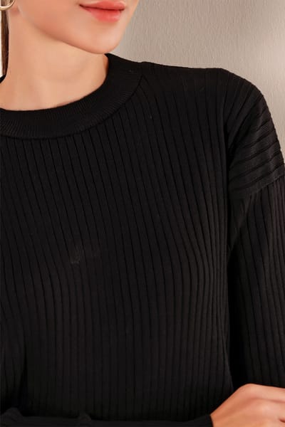 Geribbelde Breigoed Twee-delige Co-ord Set