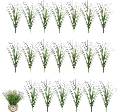 20 Bundles Kunstgras 30 cm - Realistisch Uiterlijk, UV-bestendig en Weerbestendig Decoratief Gras voor Tuin, Binnen en Buitengebruik