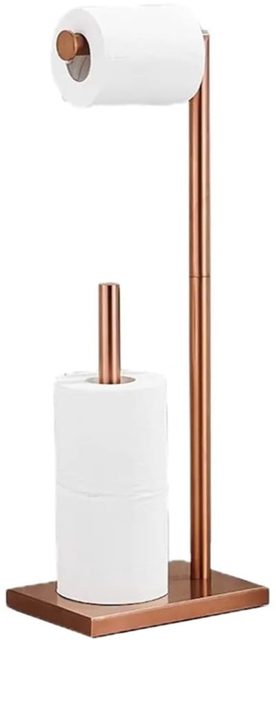 Toiletbutler met wc rolhouder en reserverol houder compleet copper staand
