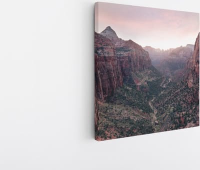 Saammp Canvas Schilderij - Grote Rotsen - Herfst - Landschap - Natuur - 20x20 - Foto op canvas - Wanddecoratie - Muurdecoratie Woonkamer - Slaapkamer decoratie - Canvas Print