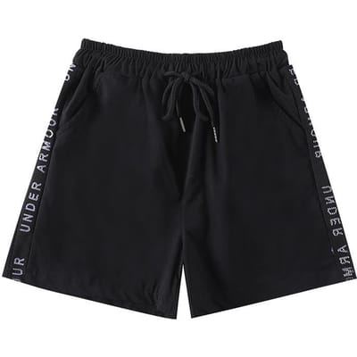 Shorts d'été Stretch Hot Pants Grande Taille Barre de Lettres Décontracté Pantalon de Survêtement 2XL noir