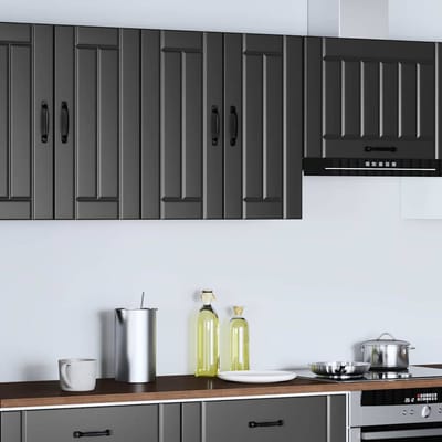 vidaXL - Keukenbovenkast - Lucca - bewerkt - hout - zwart