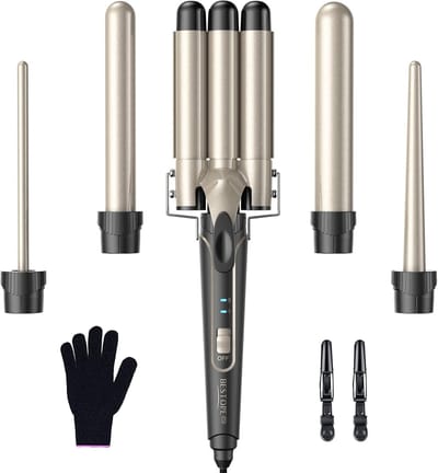 Krultang Set - Haarstyling Tool - Verschillende Kapsels - 5 Verwisselbare Vaten - 23.3 x 10 x 10 cm - Zwart