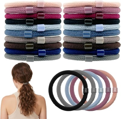 Katoenen gevlochten elastische haarbanden, metaalvrije haaraccessoires voor paardenstaart en bun, ideaal voor sport en dagelijks gebruik, geschikt voor vrouwen, mannen en kinderen (multicolor)