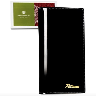 Peterson Serie - Groot Leren Damesportemonnee - Zwart - Magneetsluiting - RFID Bescherming