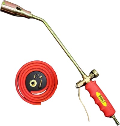 Onkruidbrander Propaan - Onkruidfakkel Tuin - Onkruid Verwijderen - Dubbele Ontstekingsschakelaar - 2 Meter Slang - Rood