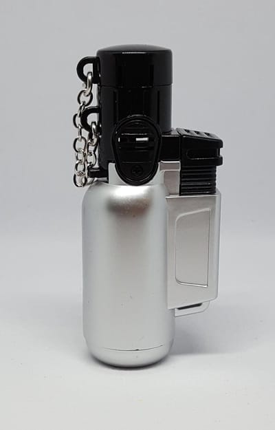 Gasbrander - Stormaansteker - Aansteker - Windproof - Metallic Zilver - Recht