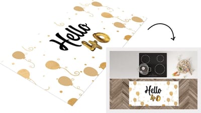 Keukenloper - Loper keuken - Jubileum - 40 jaar - Versiering - 120x60 cm - Keukenloper vinyl