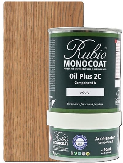 Rubio Monocoat Oil Plus 2C - Ecologische Houtolie in 1 Laag voor Binnenshuis - Aqua, 390 ml (15 m²)