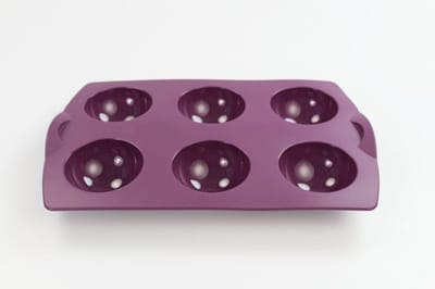 Siliconen Bakvorm - Muffin Vorm Ballen - Zes Delige Bakset - Vaatwasmachinebestendig Inclusief Magnetron - 30x19x3.5cm - Lila