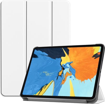 Hoes - Geschikt voor Apple iPad Pro (2020) - 11 inch - Dun & Stevig - Trifold Bookcase - Hard Cover - Hardcover Book Case - Tablet Hoesje - Wit