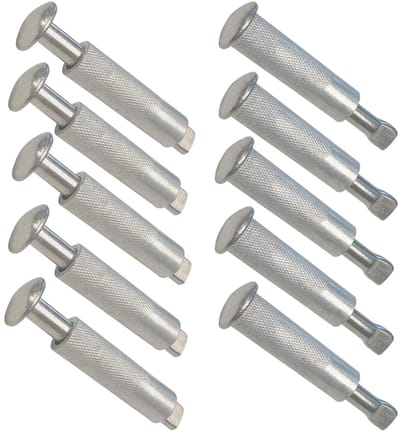 JGS Premium - Ankerschroef voor Afdekzeil - Pitonafdekking - RVS - 16 x 65 mm - Zwembad - Roestvrijstaal - Mof - 10 stuks