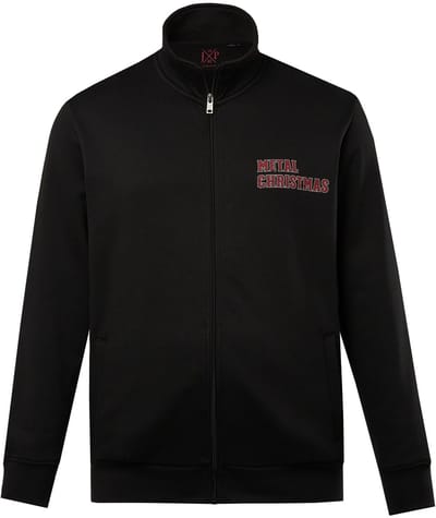 JP 1880 - Heren - Sweatvest Kerst opstaande kraag - Zwart - Maat 3XL