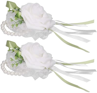 Dailygoods- Armband Bruidsbloem - Polsbloem Corsage - Bruiloft Decoratie - Handgemaakt - Kunstbloemen - Geschikt voor Speciale Gelegenheden