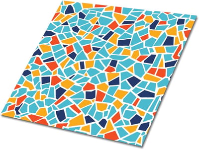 Tulup PVC Tegels - Kleurrijk Mozaïek Vinyl Tegels - 30 cm x 30 cm - Veelkleurig Vinyl Tegels Zelfklevend - Set van 9 - Vloer Tegels PVC - Geometrisch Plaktegels - Zelfklevende Vinyltegels - Plaktegels keuken en Badkamer