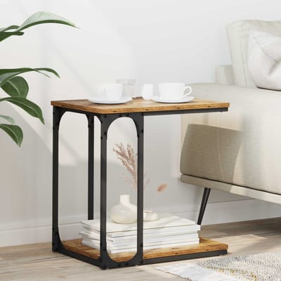 vidaXL - Bijzettafel - Oud - Hout - 50 - x - 35 - x - 52 - cm - Bewerkt - hout