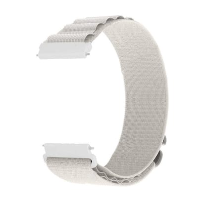 Nylon bandje - geschikt voor Garmin Venu (2 Plus) / Venu SQ (2) / Vivomove (Style - Sport) / Vivoactive 3 / 5 / 6 / Forerunner 55 / 165 / 245 / 645 / 570 - 42mm - loop - wit