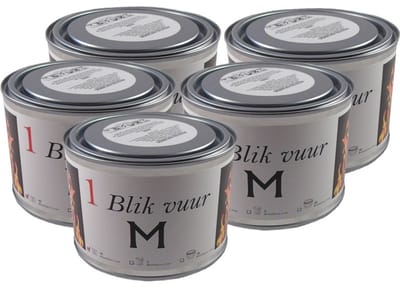 5x tuinfakkel vuur verlichting in blik - 11 x 7 cm - 4 branduren- zweedse fakkel - vuurblik - tuinkaars/outdoor kaars - tuinverlichting/tuindecoratie