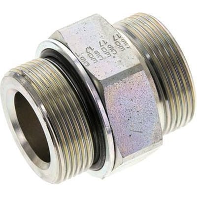 UN 1-11/16''-12 x M42x2 Verzinkt Stalen Borstnippel ORFS 250 Bar - Hydrauliek - FL2S-M-EZE-111U-M42-O