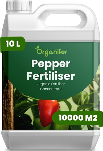 Vloeibare Meststof Voor Paprikamest 10 L Voor 10000 M2 - Npk Ondersteunt Krachtige Vroege Groei En Een Sterke Plantstructuur - Versterkt De Bloei En Verhoogt De Vruchtzetting - Bevordert Langdurige Productiviteit En Iniforme Oogsten - Organifer