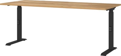 Bureau Galileo Eiken - Zwart - 180x80cm - Hoogte 91 cm - In hoogte verstelbaar
