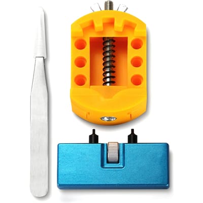 Kit d'outils de remplacement de batterie de montre, clé de montre, dissolvant arrière pour rotation, couvercle de montre ouvert, boîtier de montre 3 Pcs yellow
