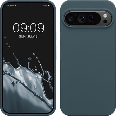 kwmobile telefoonhoesje geschikt voor Google Pixel 9 Pro XL - Hoesje met siliconen coating - Smartphone case in leisteen
