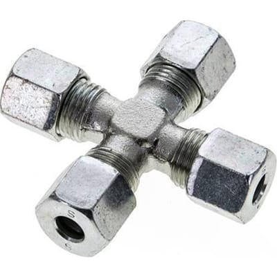 8S Verzinkt Stalen Kruissok Snijring 630 Bar DIN 2353 - FL4X-C-EZ-08-S