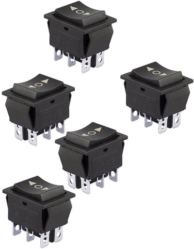 5 Stuks Tuimelschakelaar DPDT 6-Pin ON/OFF/ON 250V voor Auto, Motorfiets en Huishoudelijke Apparaten