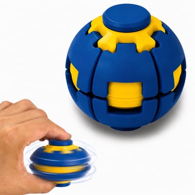 ECTEATOY® Stressbal - Fidget Toy - Druk en draai fidget spinner - 3D-geprinte Fidget Spinner Ball - Mechanisch bureau-speeltje - Verlicht stress en angst - Blauw
