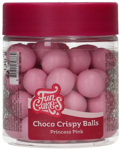 FunCakes Choco Crispy Balls - Parelmoer Roze - 130g - Eetbare Taartdecoratie - Taarttoppers - Chocolade Decoratie
