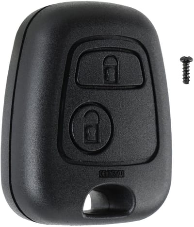 Dailygoods- Sleutelhoes vervangend voor Peugeot 106/206/206+ - Afstandsbediening 2 knoppen - Nieuwe behuizing - Robuuste materialen - Eenvoudige installatie - Autosleutel