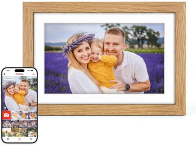 DailySupplies® Digitale Fotolijst met Wifi - Fotolijsten - Frameo App - HD Kwaliteit - Eik